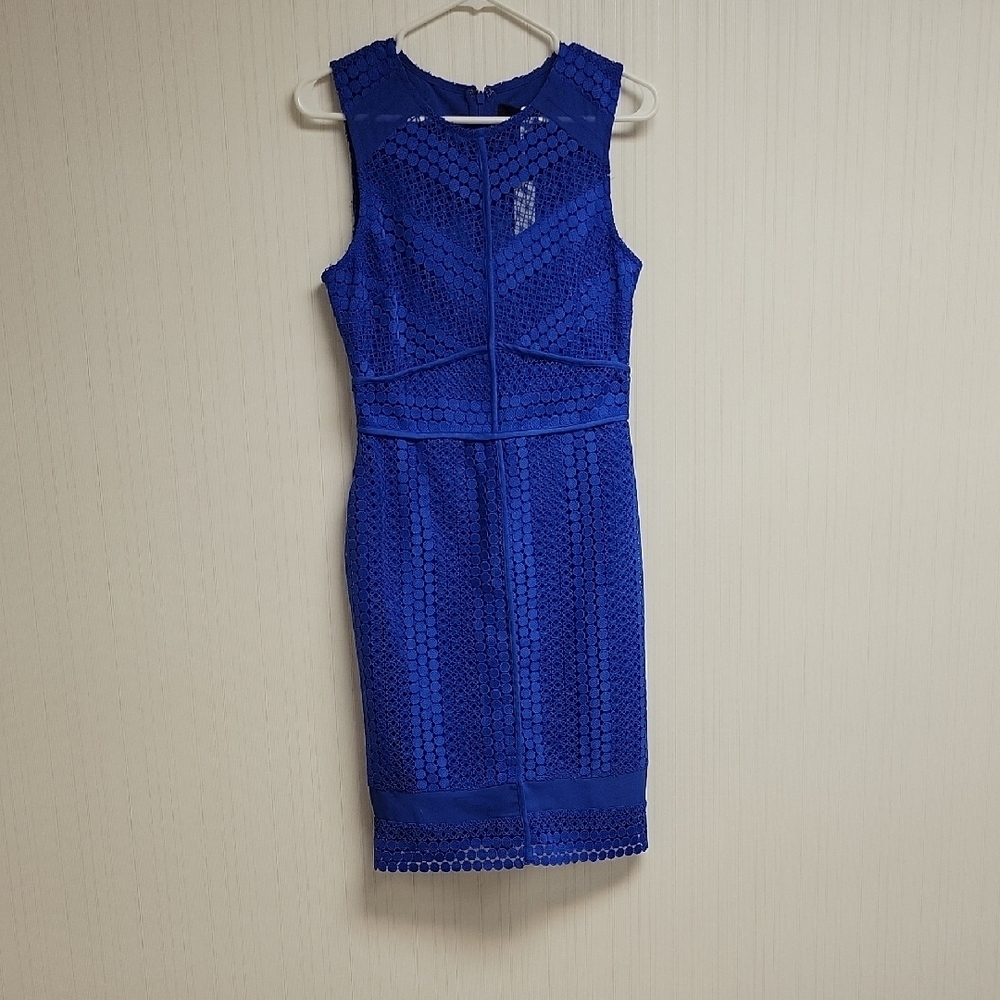 Adelyn Rae Royal Blue Midi Dress Allover Lace Sz Small New summer wedding guest - Picture 3 of 10